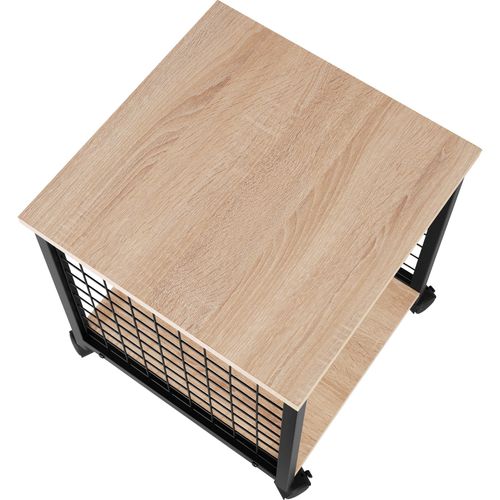 Table D'appoint Style Industriel 40 X 40 X 48 Cm Bois Clair