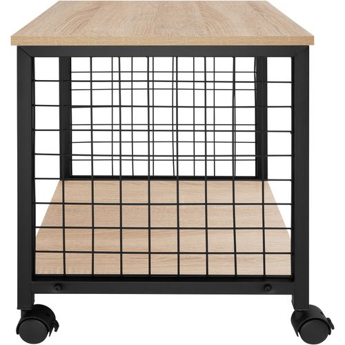 Table D'appoint Style Industriel 40 X 40 X 48 Cm Bois Clair