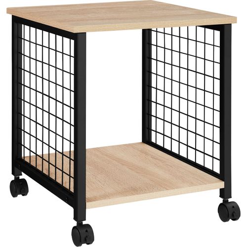 Table D'appoint Style Industriel 40 X 40 X 48 Cm Bois Clair