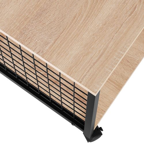 Table D'appoint Style Industriel 40 X 40 X 48 Cm Bois Clair