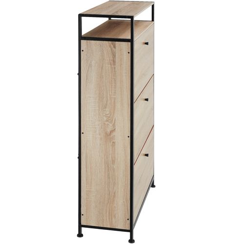 Meuble à Chaussures Style Industriel Bois Et Acier Bois Clair