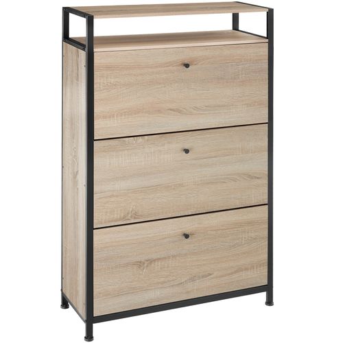 Meuble à Chaussures Style Industriel Bois Et Acier Bois Clair