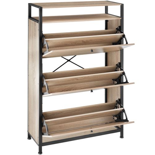 Meuble à Chaussures Style Industriel Bois Et Acier Bois Clair
