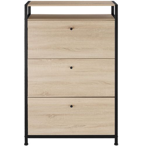 Meuble à Chaussures Style Industriel Bois Et Acier Bois Clair