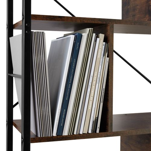 Étagère Style Industriel Antibasculement 755x30x155 Cm Bois Foncé