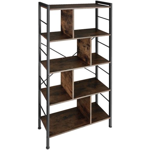 Étagère Style Industriel Antibasculement 755x30x155 Cm Bois Foncé