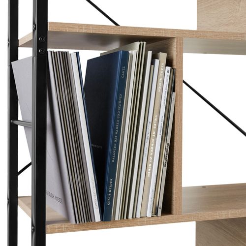 Étagère Style Industriel Antibasculement 755x30x155cm Bois Clair