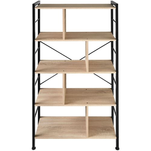 Étagère Style Industriel Antibasculement 755x30x155cm Bois Clair
