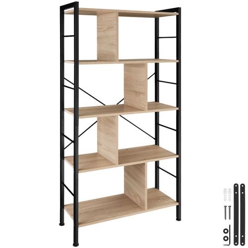 Étagère Style Industriel Antibasculement 755x30x155cm Bois Clair