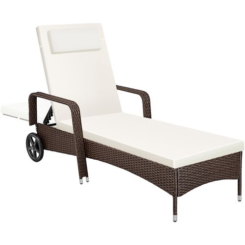 Bain De Soleil Anti Uv Coussin Amovible Et Roulettes Marron Marbré