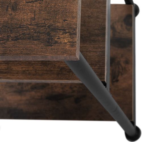 Table D'appoint Style Industriel 34 X 30 X 59 Cm Bois Foncé