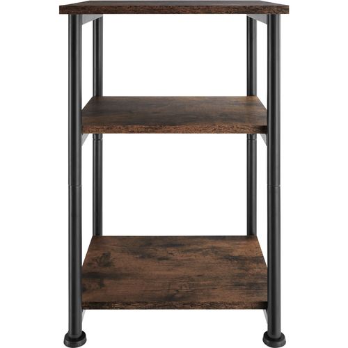 Table D'appoint Style Industriel 34 X 30 X 59 Cm Bois Foncé