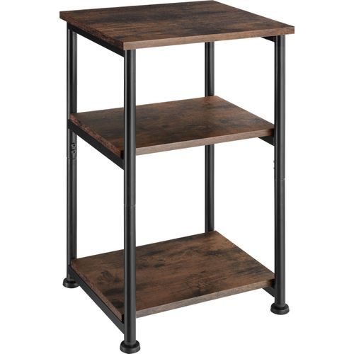 Table D'appoint Style Industriel 34 X 30 X 59 Cm Bois Foncé