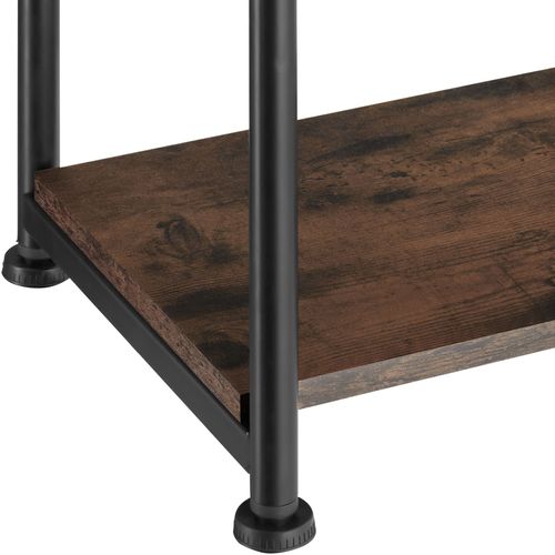 Table D'appoint Style Industriel 34 X 30 X 59 Cm Bois Foncé