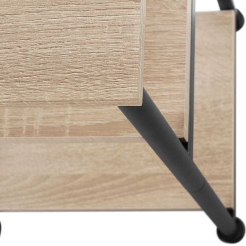 Table D'appoint Style Industriel 34 X 30 X 59 Cm Bois Clair