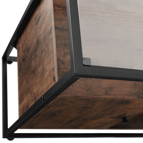 Buffet Style Industriel En Bois Et Acier Bois Foncé