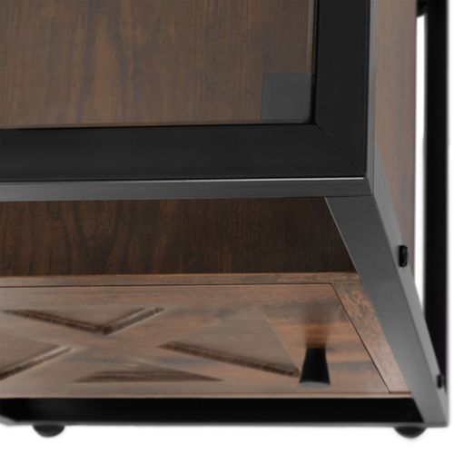 Table De Chevet Style Industriel 40 X 43 605 Cm Bois Foncé