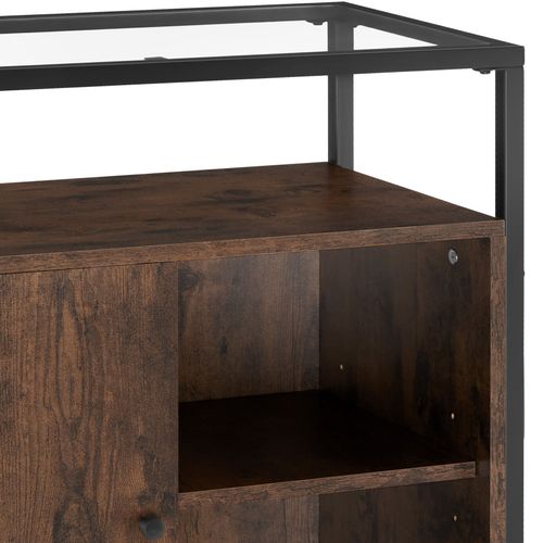 Commode Style Industriel En Bois Et Acier Bois Foncé