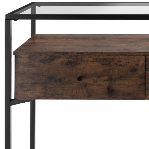 Table Console Style Industriel 101,5 X 41,5 X 80,5 Cm Bois Foncé