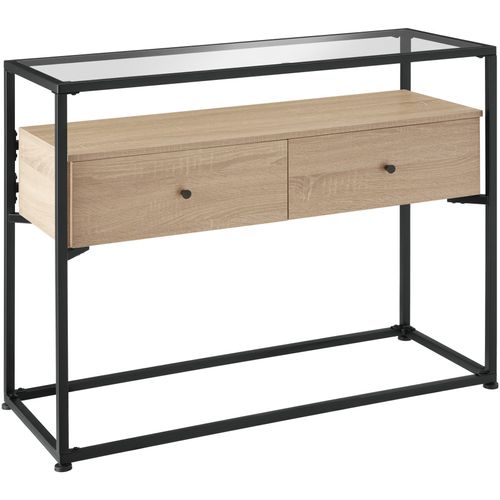 Table Console Style Industriel 101,5 X 41,5 X 80,5 Cm Bois Clair