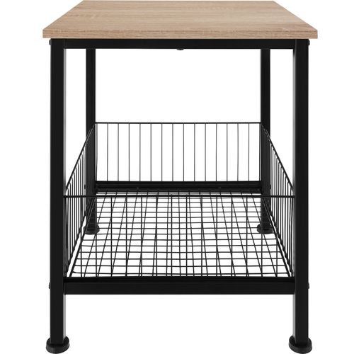 Table D'appoint Style Industriel 40 X 40 X 55,5 Cm Bois Clair