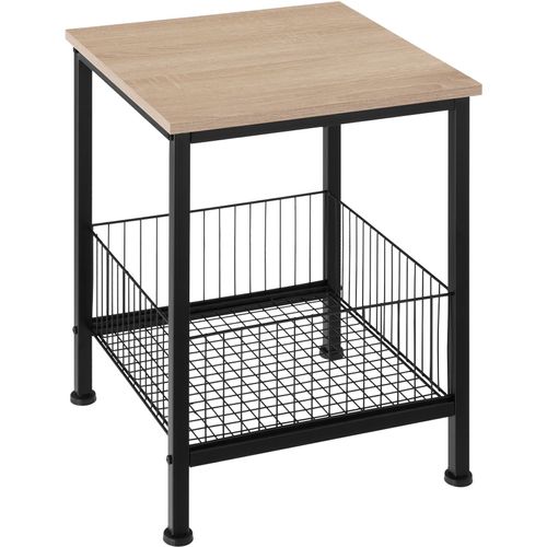 Table D'appoint Style Industriel 40 X 40 X 55,5 Cm Bois Clair