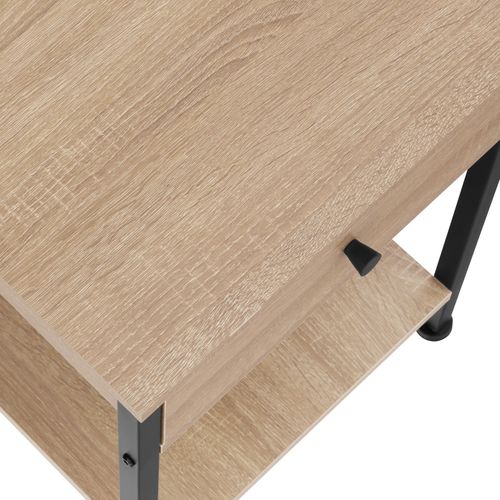 Table De Chevet Style Industriel 40 X 40 X 555 Cm Bois Clair