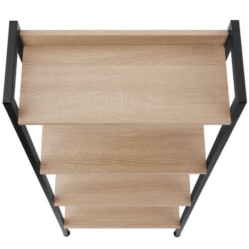 Étagère Style Industriel Anti-basculement 575x34x138 Cm Bois Clair