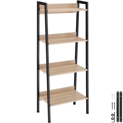Étagère Style Industriel Anti-basculement 575x34x138 Cm Bois Clair