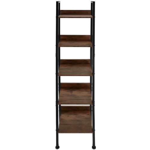 Étagère Style Industriel Anti-basculement 575x34x138 Cm Bois Foncé