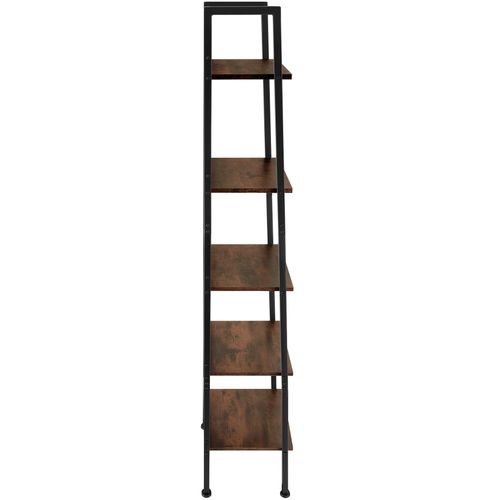 Étagère Style Industriel Anti-basculement 575x34x138 Cm Bois Foncé