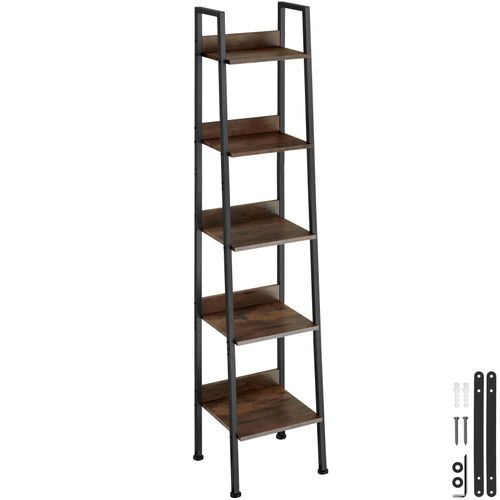 Étagère Style Industriel Anti-basculement 575x34x138 Cm Bois Foncé