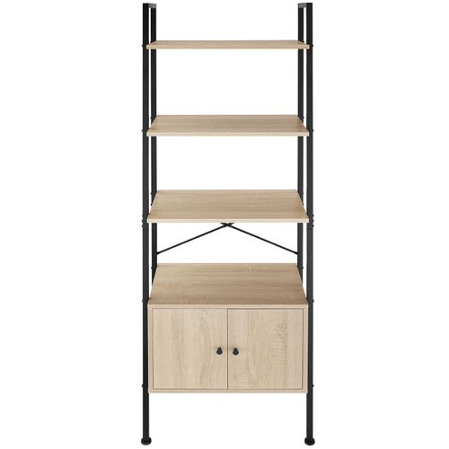 Étagère Style Industriel Anti-basculement 575x34x173 Cm Bois Clair