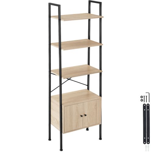 Étagère Style Industriel Anti-basculement 575x34x173 Cm Bois Clair