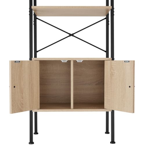 Étagère Style Industriel Anti-basculement 575x34x173 Cm Bois Clair