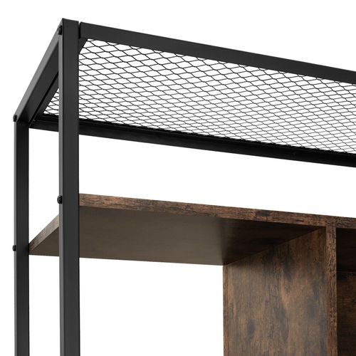 Étagère Style Industriel Anti-basculement 75x31x1705 Cm Bois Foncé