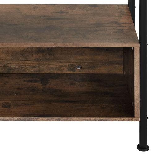 Étagère Style Industriel Anti-basculement 75x31x1705 Cm Bois Foncé