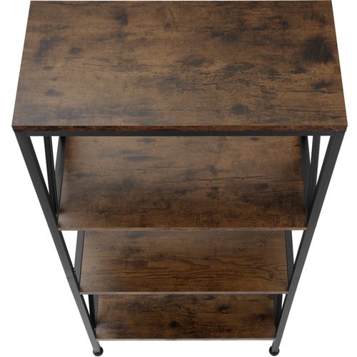 Étagère Style Industriel Antibasculement 615x315x1335 Cm Bois Foncé