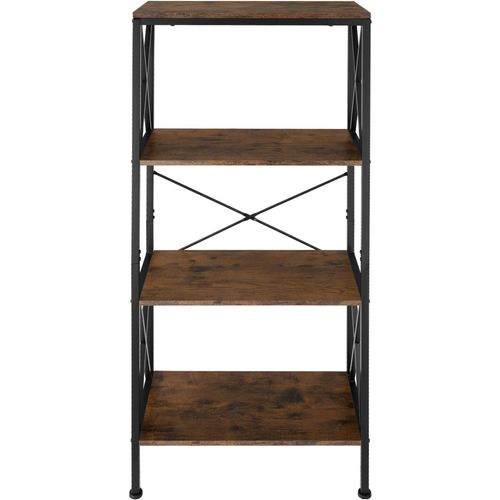 Étagère Style Industriel Antibasculement 615x315x1335 Cm Bois Foncé