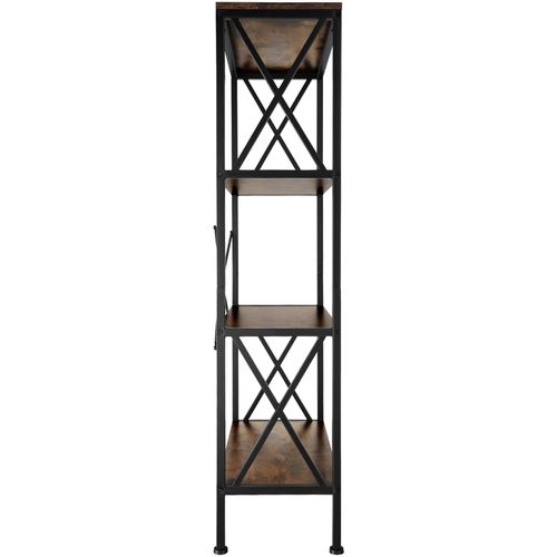 Étagère Style Industriel Antibasculement 615x315x1335 Cm Bois Foncé