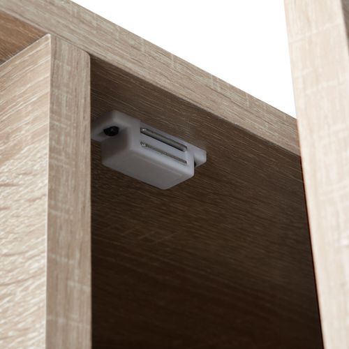 Meuble Pour Téléviseur Style Industriel Pieds Réglables Bois Clair