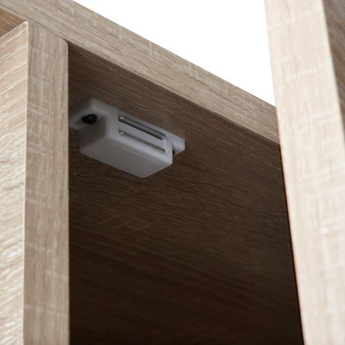 Meuble Pour Téléviseur Style Industriel Pieds Réglables Bois Clair