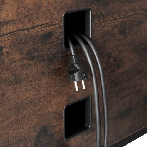 Buffet Style Industriel Pieds Réglables En Hauteur Bois Foncé