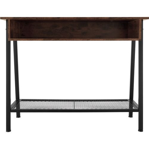 Table Console Style Industriel 100 X 35 X 80,5 Cm Bois Foncé
