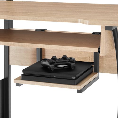 Bureau Style Industriel 3 Niveaux Tablette Et Tiroir Bois Clair