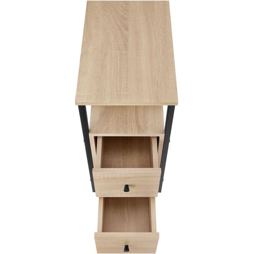 Table De Chevet Style Industriel 30 X 495 X 615 Cm Bois Clair