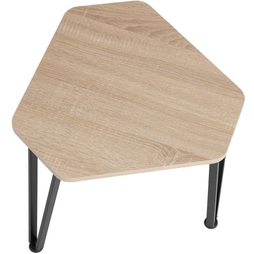 Ensemble De Tables D'appoint En 3 Parties Empilable Bois Clair