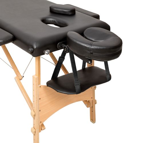 Table De Massage Portable Pliante 2 Zones Largeur De 61cm Noir