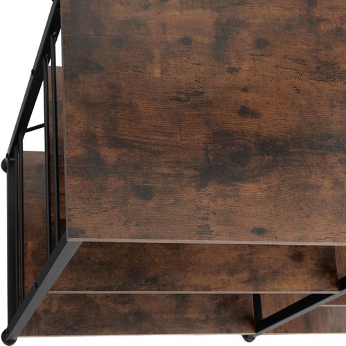 6 Étagères De Cuisine Style Industriel Et Panier Coulissant Bois Foncé