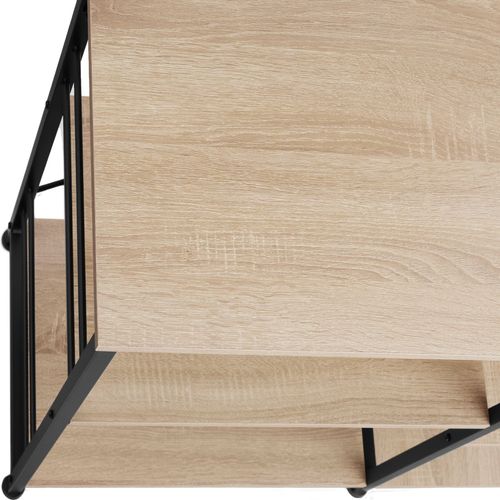 6 Étagères De Cuisine Style Industriel Et Panier Coulissant Bois Clair